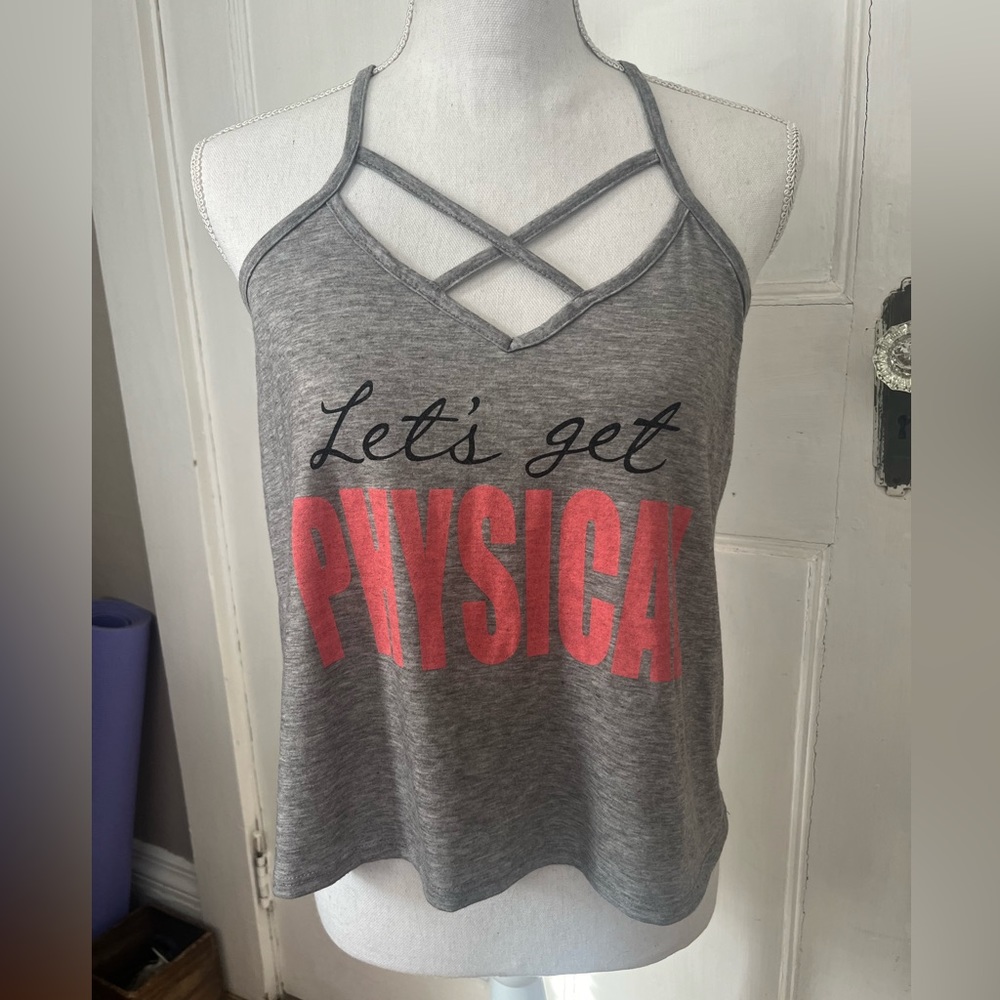 Let’s get physical Racerback Tank Small